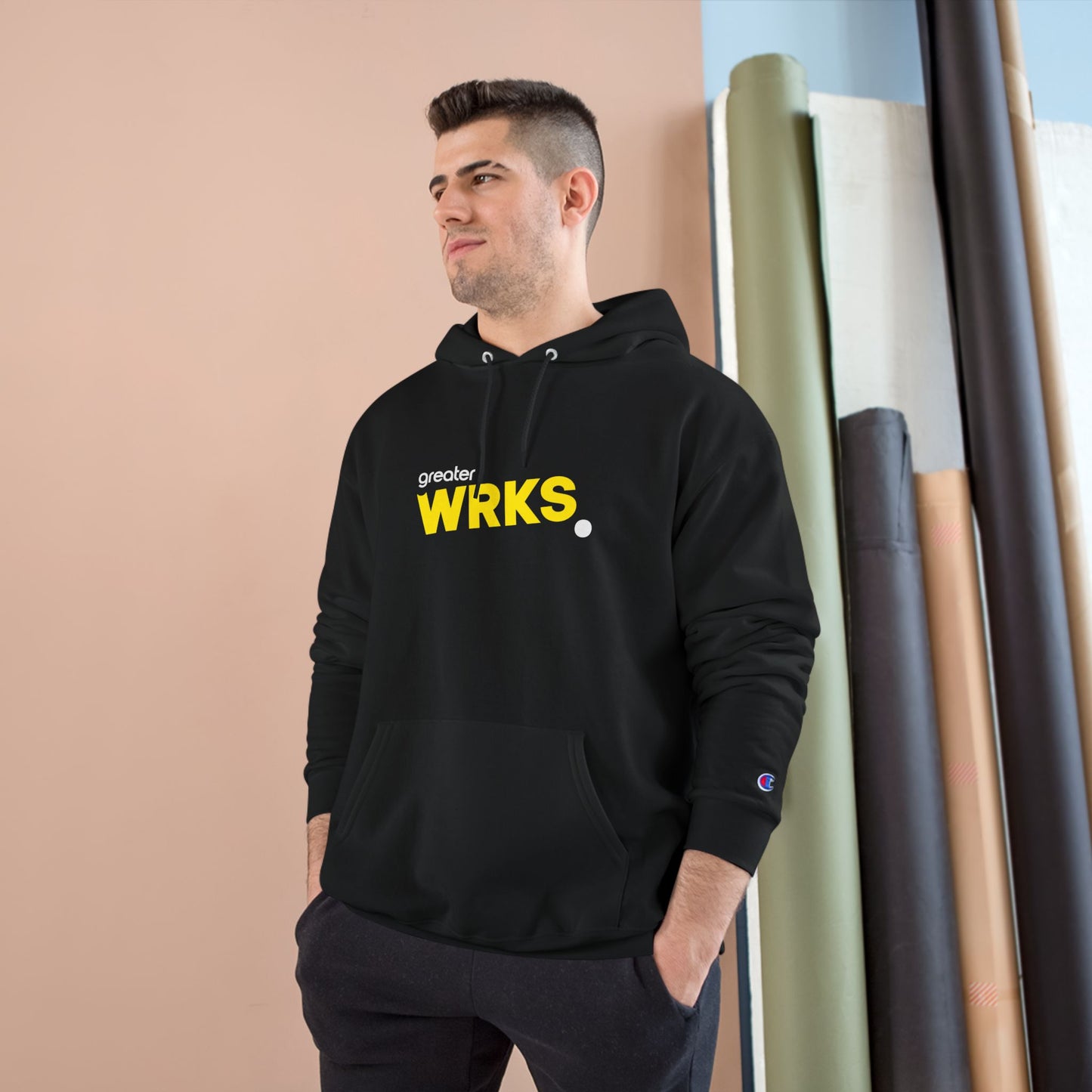 Stylish WRKS Hoodie - Trendy Champion Apparel for Everyday Comfort, Casual Wear, Gift for Friends, Streetwear Fashion, Cozy Layering