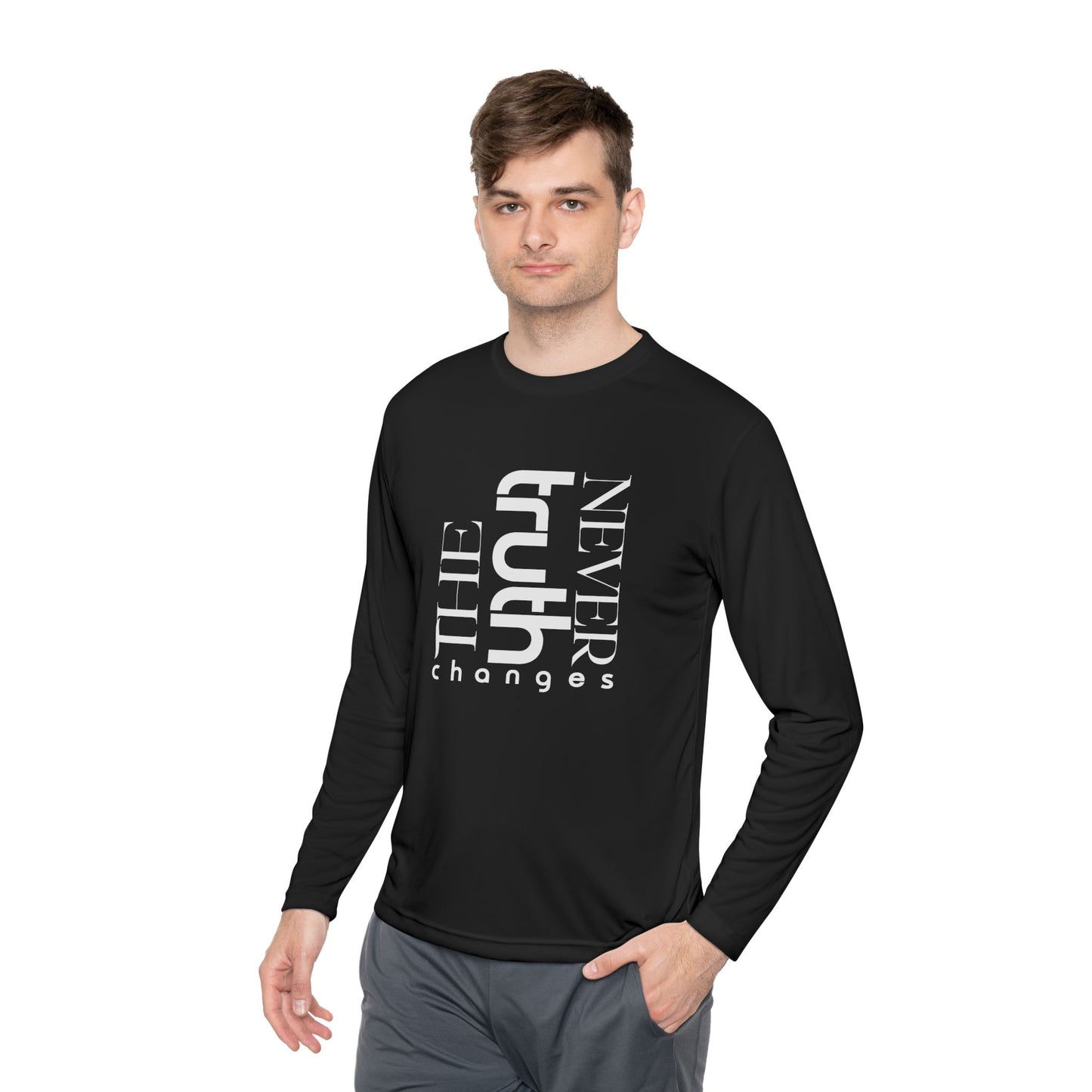 Inspirational Unisex Long Sleeve Tee - 'Truth Never Changes', Faith Apparel, Gifts for Believers, Christian Clothing, Everyday Wear