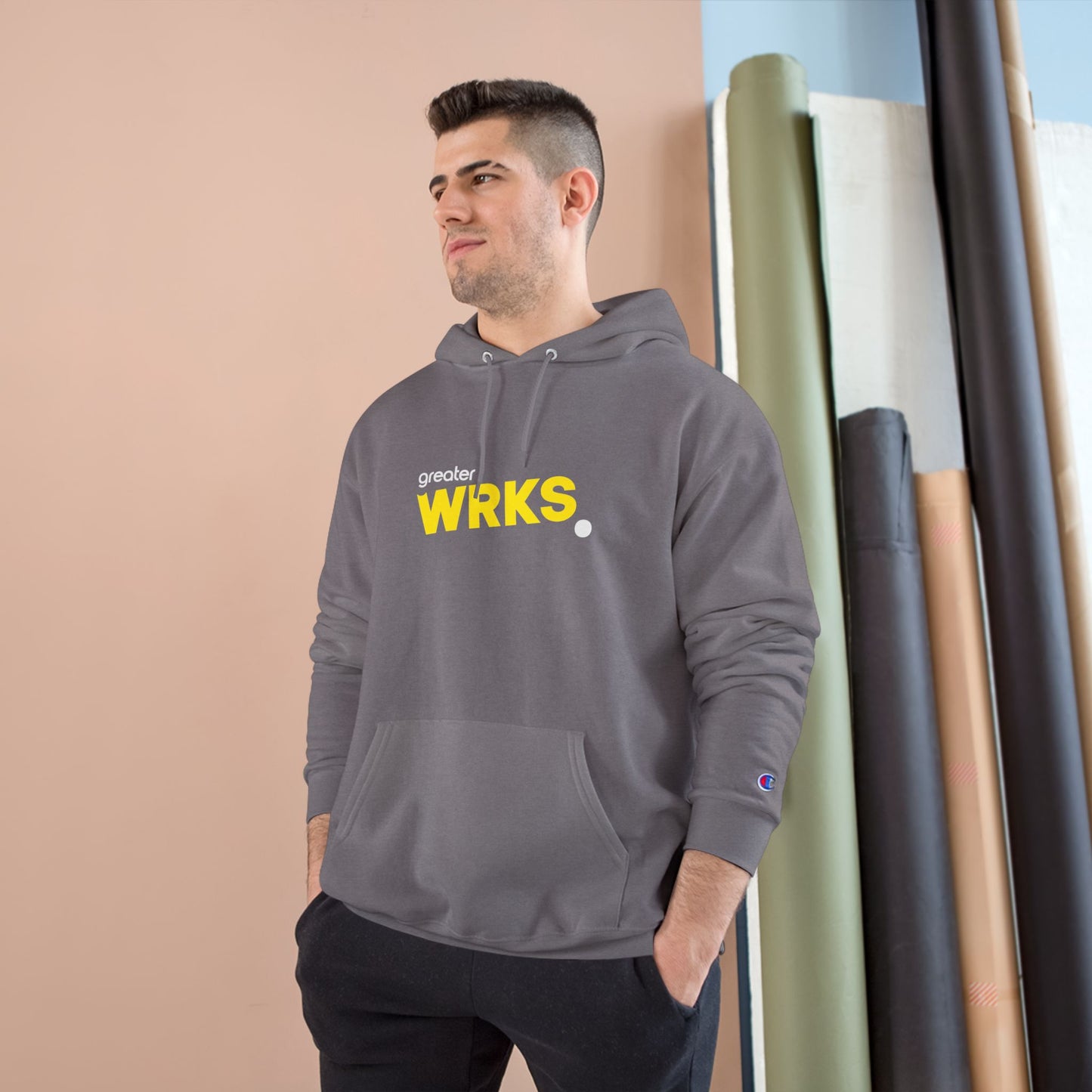 Stylish WRKS Hoodie - Trendy Champion Apparel for Everyday Comfort, Casual Wear, Gift for Friends, Streetwear Fashion, Cozy Layering