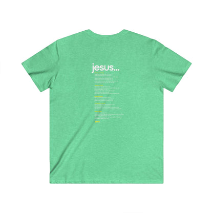 Modern Christian V-Neck Tee - Greater WRKS, Inspirational Apparel for Men, Faith-Based Gift, Casual Wear, Church Events, Unique Style