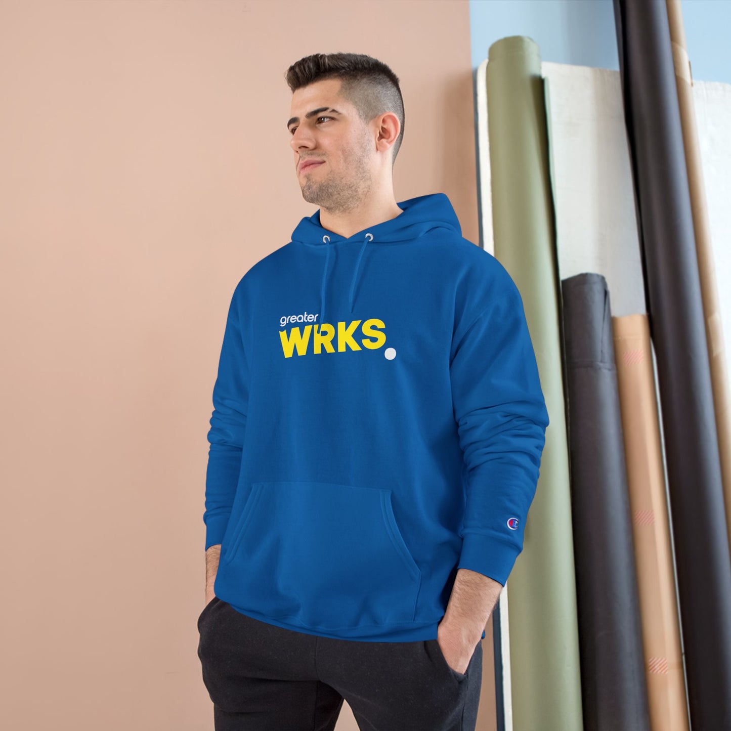Stylish WRKS Hoodie - Trendy Champion Apparel for Everyday Comfort, Casual Wear, Gift for Friends, Streetwear Fashion, Cozy Layering