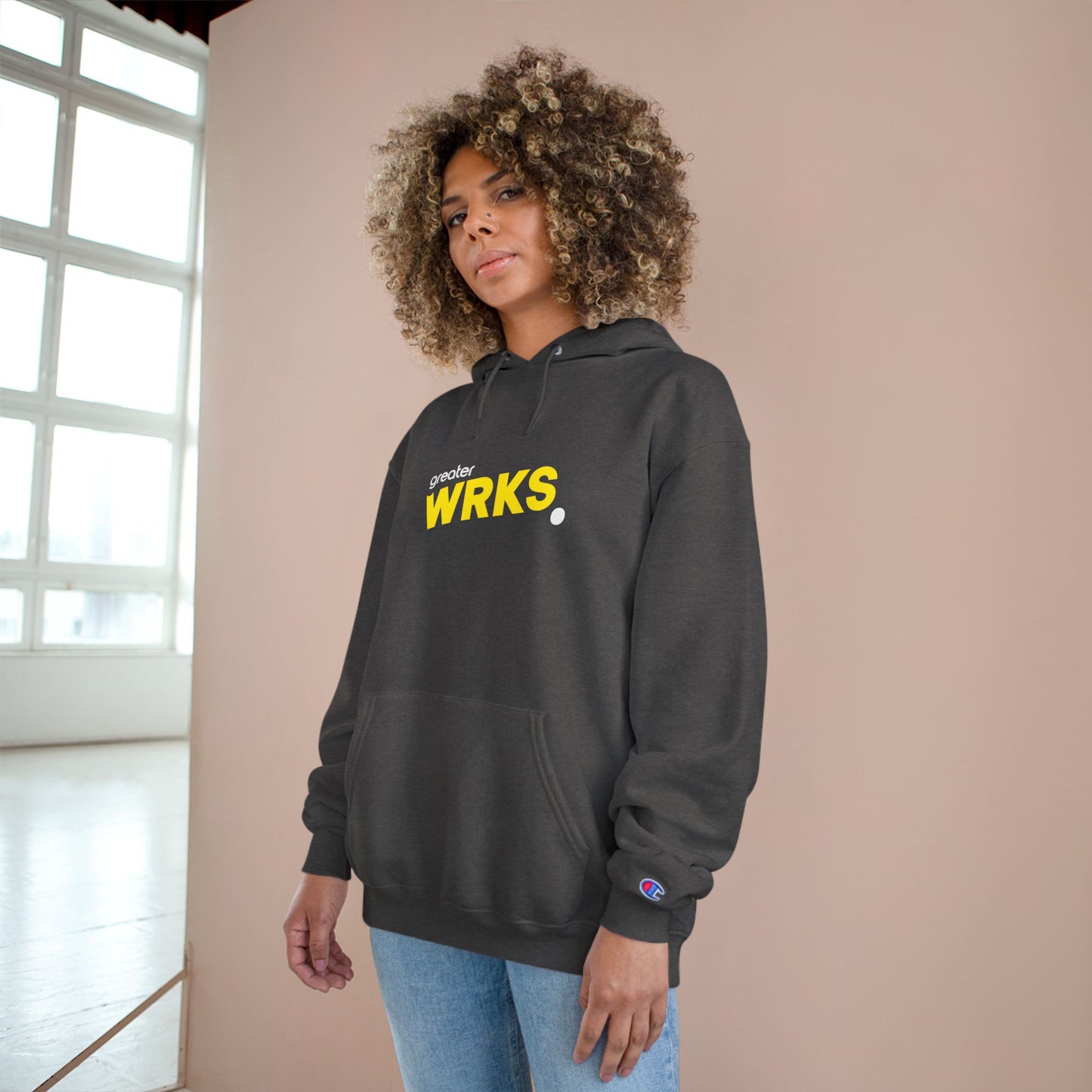 Stylish WRKS Hoodie - Trendy Champion Apparel for Everyday Comfort, Casual Wear, Gift for Friends, Streetwear Fashion, Cozy Layering