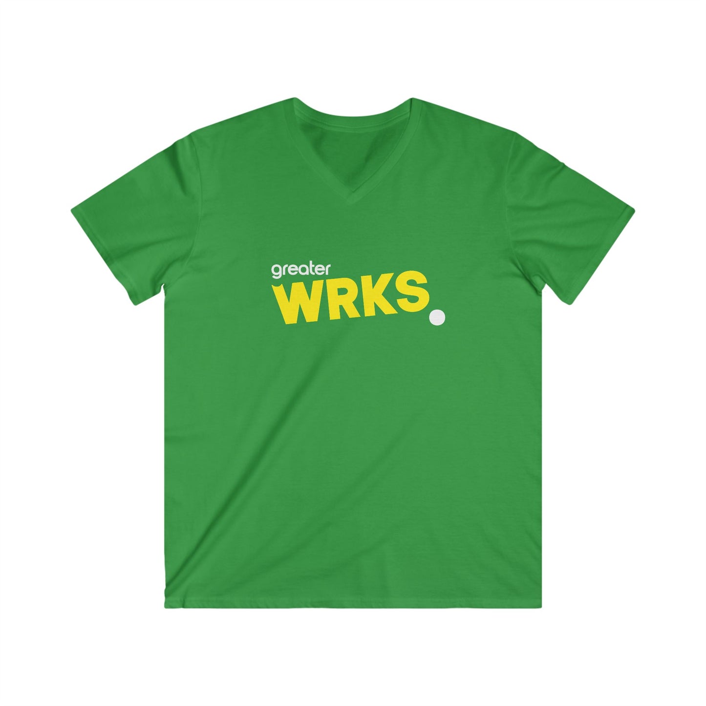 Modern Christian V-Neck Tee - Greater WRKS, Inspirational Apparel for Men, Faith-Based Gift, Casual Wear, Church Events, Unique Style