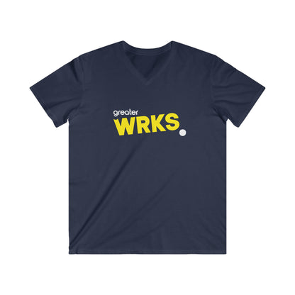 Modern Christian V-Neck Tee - Greater WRKS, Inspirational Apparel for Men, Faith-Based Gift, Casual Wear, Church Events, Unique Style