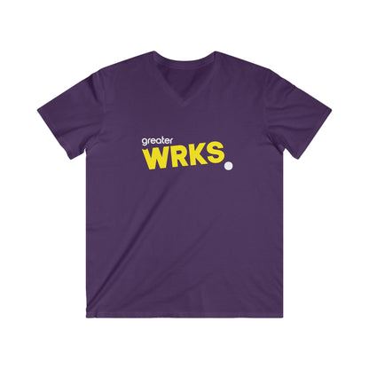Modern Christian V-Neck Tee - Greater WRKS, Inspirational Apparel for Men, Faith-Based Gift, Casual Wear, Church Events, Unique Style