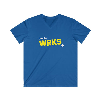 Modern Christian V-Neck Tee - Greater WRKS, Inspirational Apparel for Men, Faith-Based Gift, Casual Wear, Church Events, Unique Style