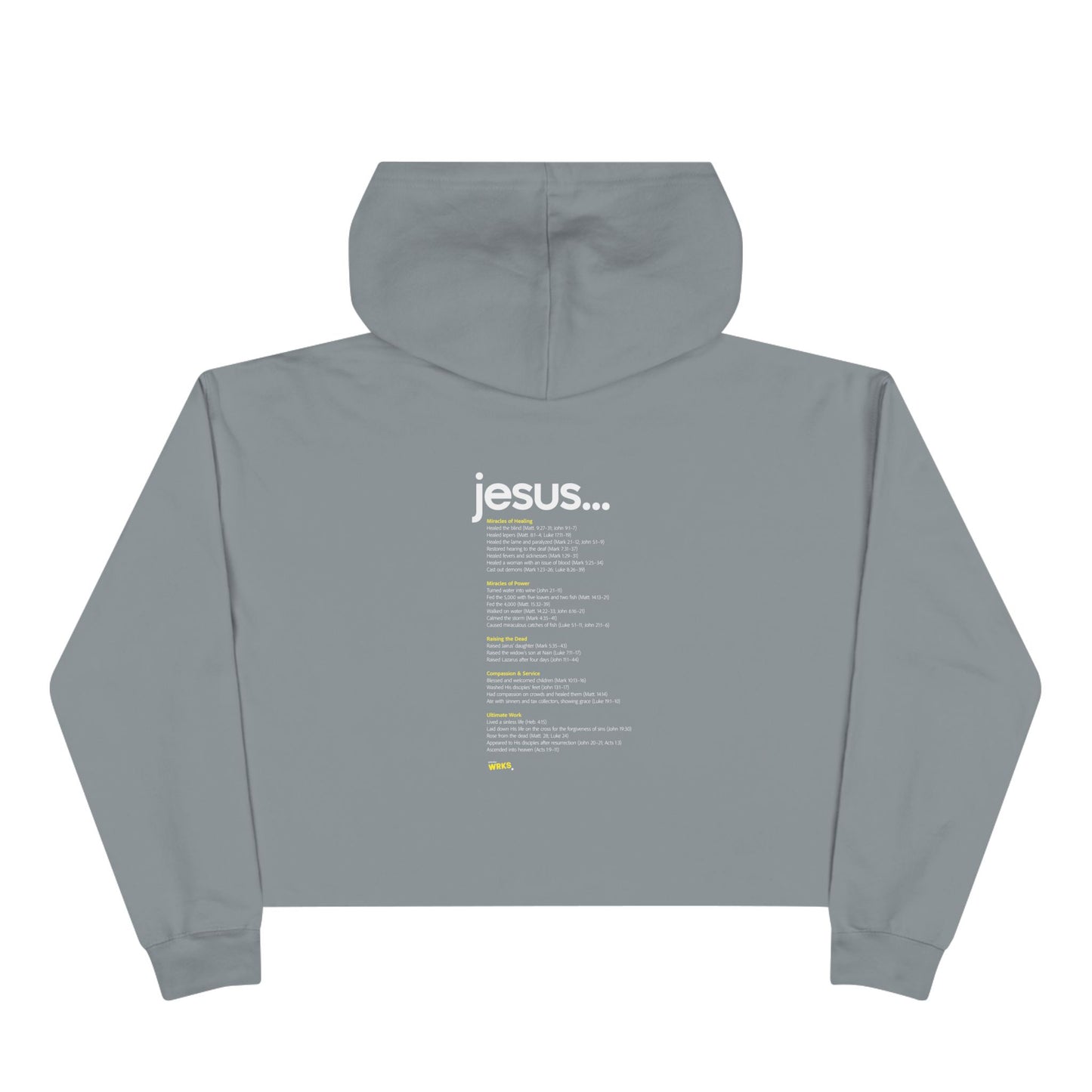 Faith-Inspired Crop Hoodie - WRKS Design, Comfortable Streetwear, Inspirational Gift, Stylish Layering, Daily Wear, Religious Apparel