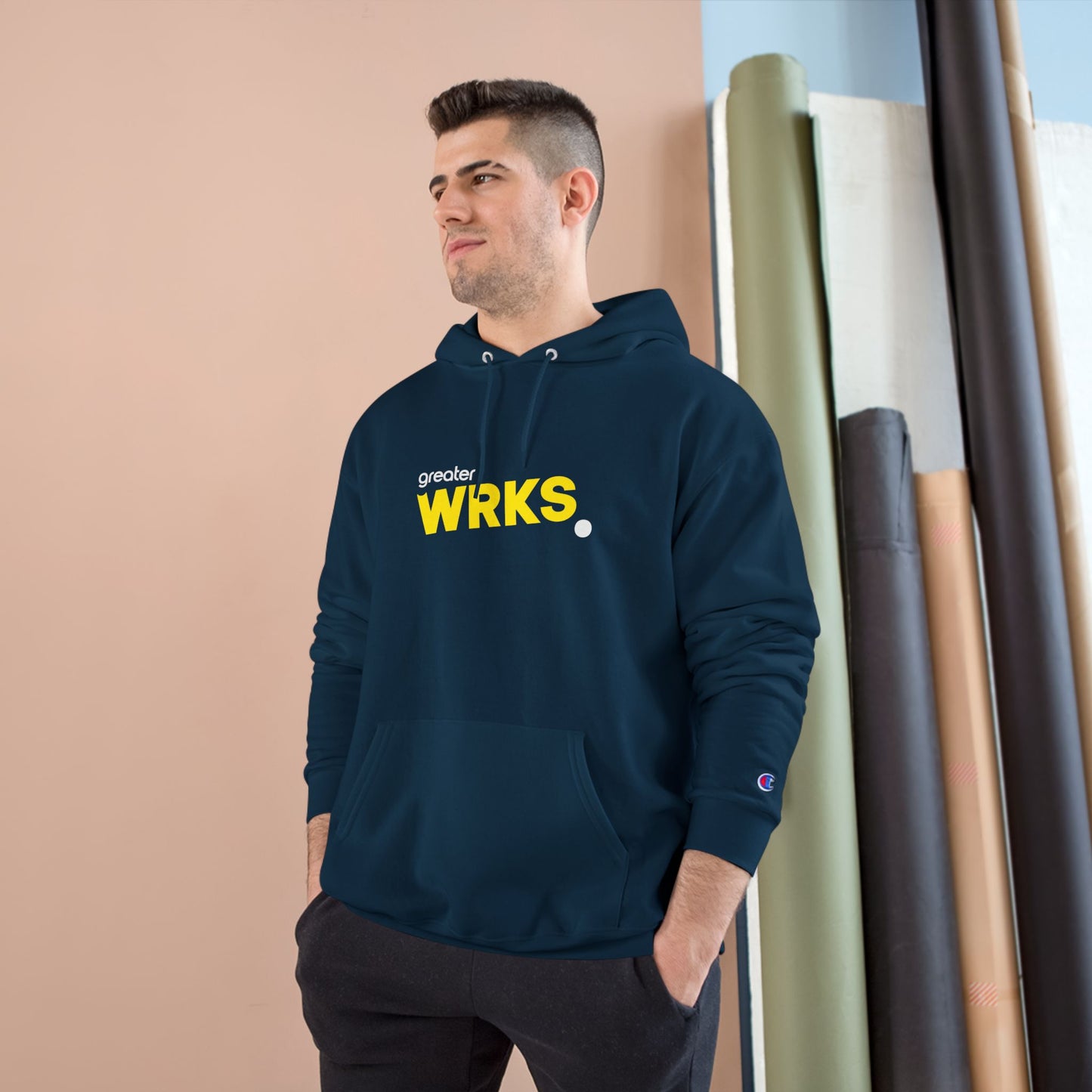 Stylish WRKS Hoodie - Trendy Champion Apparel for Everyday Comfort, Casual Wear, Gift for Friends, Streetwear Fashion, Cozy Layering