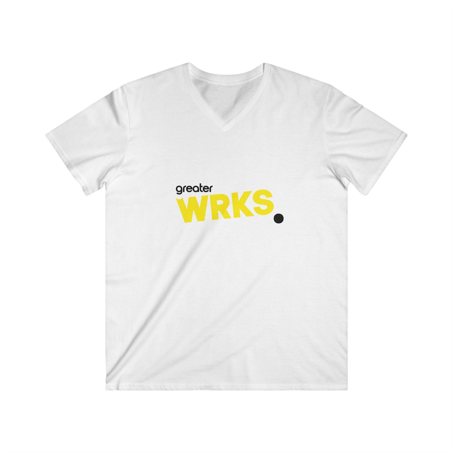 Modern Christian V-Neck Tee - Greater WRKS, Inspirational Apparel for Men, Faith-Based Gift, Casual Wear, Church Events, Unique Style