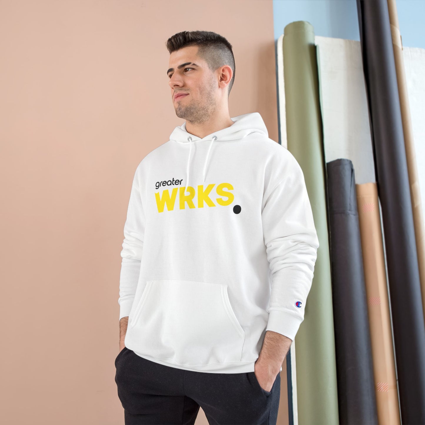Stylish WRKS Hoodie - Trendy Champion Apparel for Everyday Comfort, Casual Wear, Gift for Friends, Streetwear Fashion, Cozy Layering