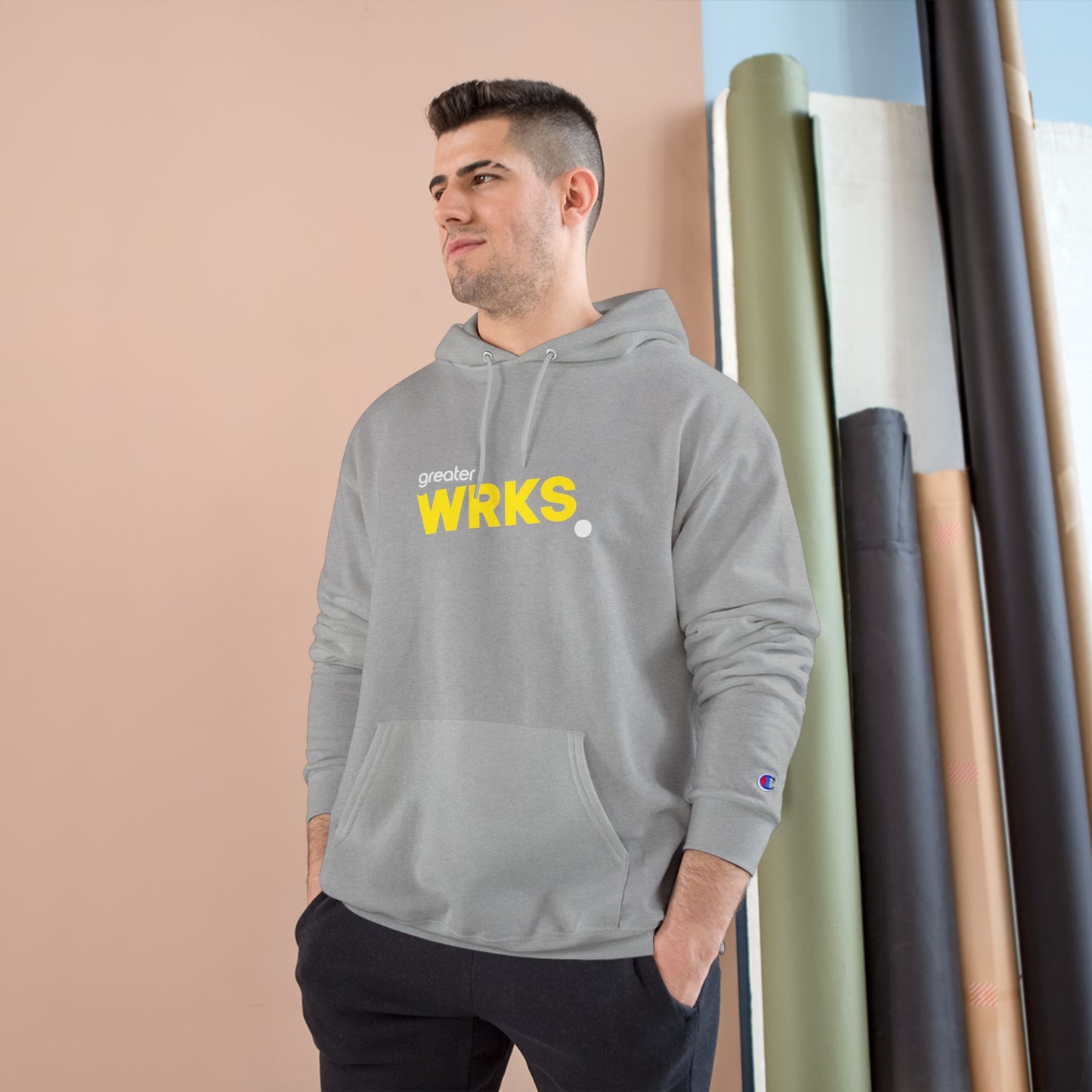 Stylish WRKS Hoodie - Trendy Champion Apparel for Everyday Comfort, Casual Wear, Gift for Friends, Streetwear Fashion, Cozy Layering